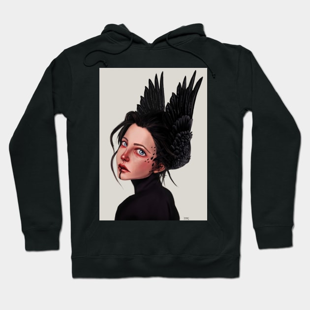 Raven girl Hoodie by Bertoni_Lee